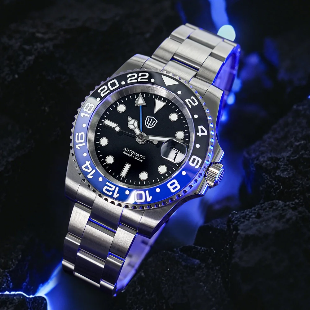 

Watchdives WD16760 V2 Дайверские часы NH34 Автоматические механические часы с сапфировым стеклом BGW9 Светящиеся 300M Водонепроницаемые часы GMT