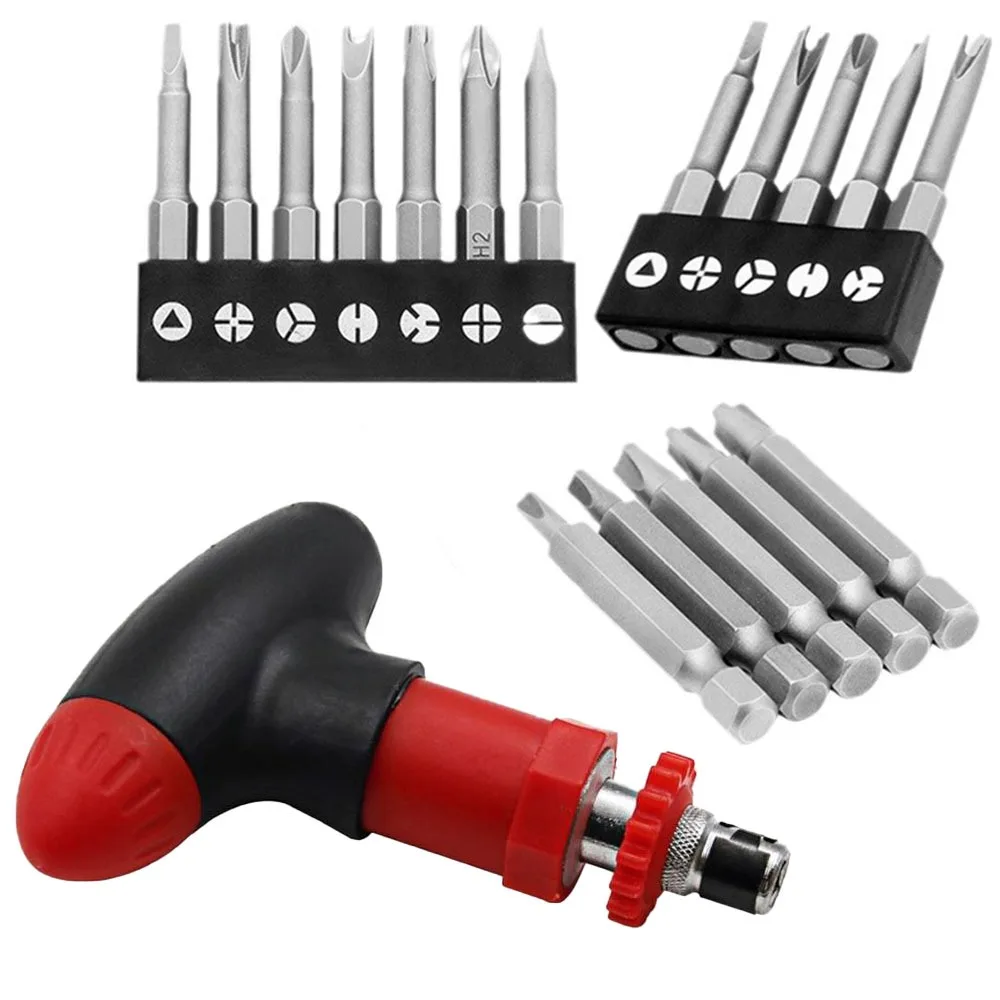 

Manual T-Type Ratchet Screwdriver Quick Bolt Driver Batch 6.35 Mm Can Rotate Forward Reverse