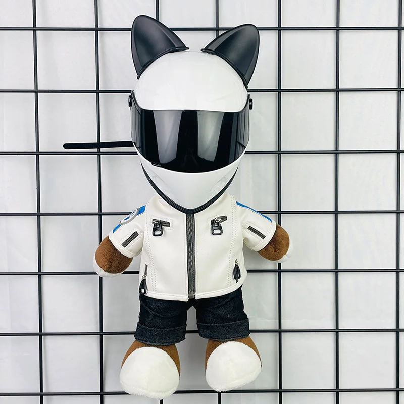 Motorcycle bear helmet doll cycling decoration boys and girls gift backpack pendant mini helmet