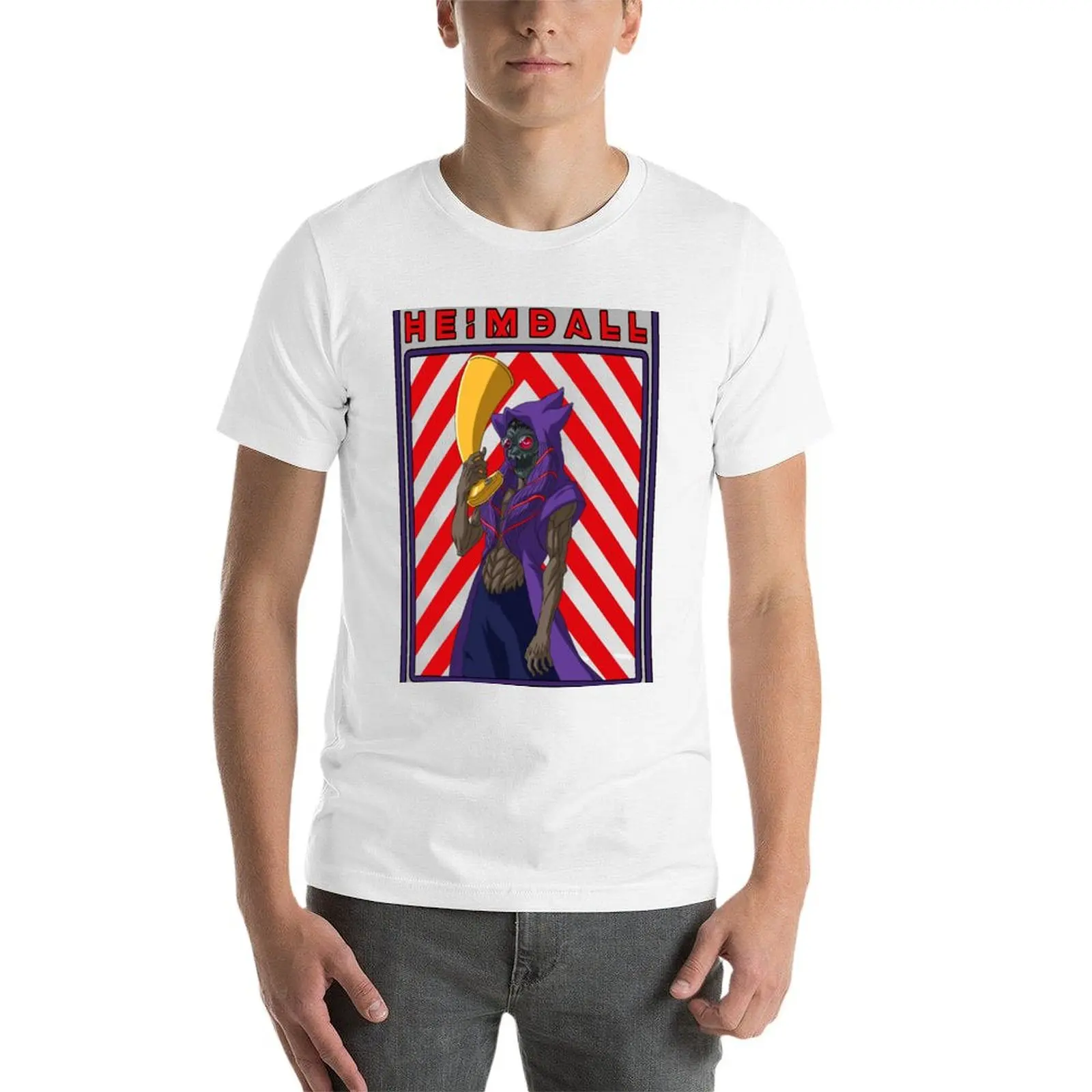 سجل راجناروك - HEIMDALL تي شيرت أنيمي التي شيرت تي شيرت للرجل حزمة تي شيرت أبيض #4