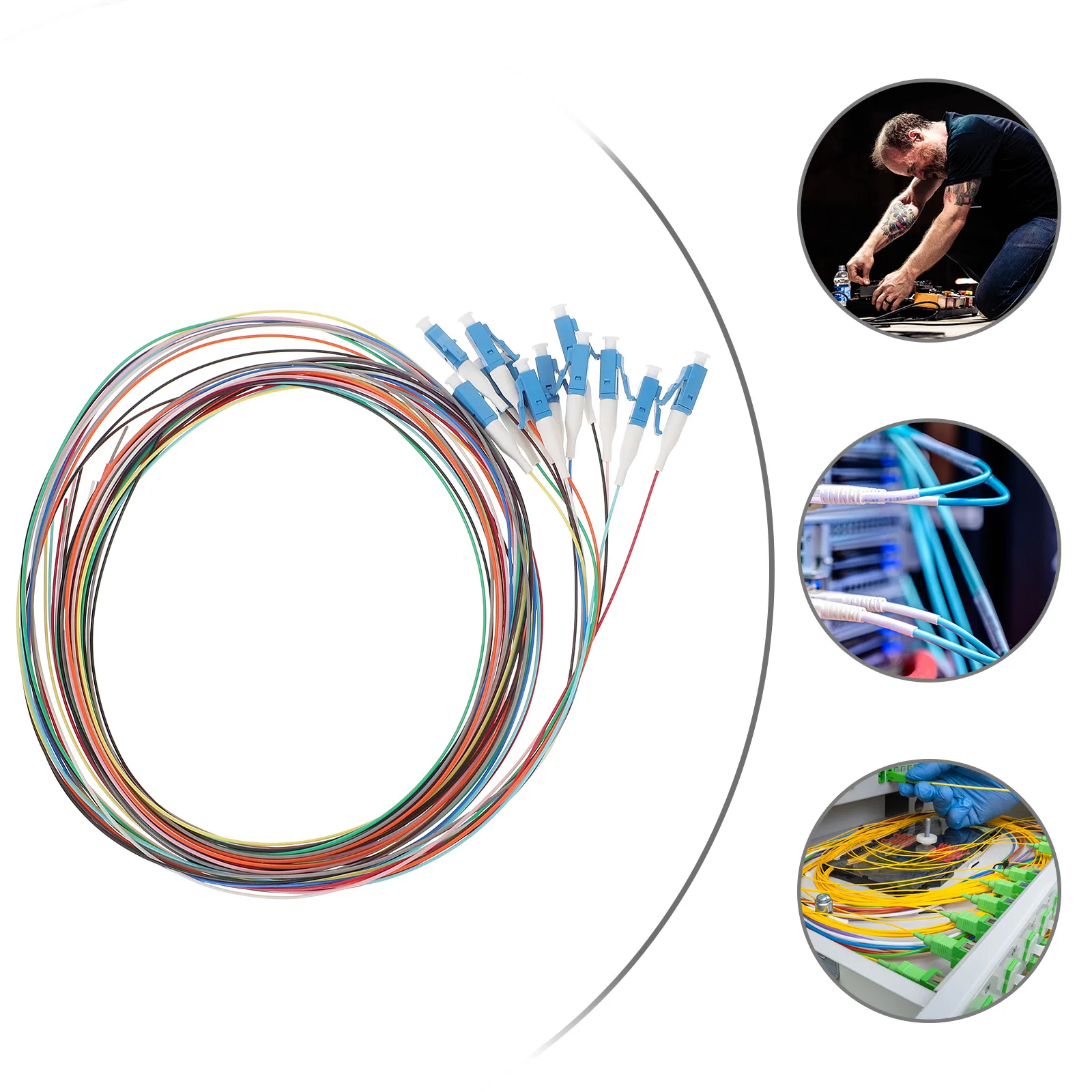 

12 Core Fiber Pigtail Ceramic Ferrule Plug Cable Single Mode Network Communication Audio Video Line Optic Cord