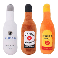 Pet Toys Plush Alcohol Bottle Shaped Dog Chew Toys with Sound Soft Bottle Shape Dog Play Doll for Pet Entertainment