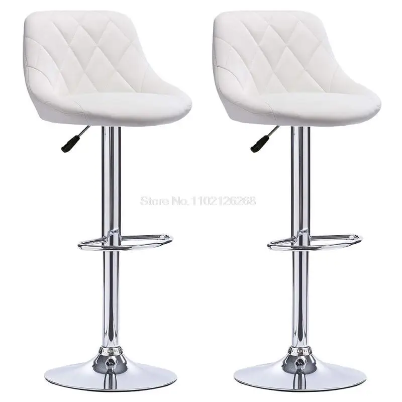 

2Pcs/Set Lounge Chairs Bar Chair PU Leather Bar Stool Lift Height Adjusted Swivel Leisure Home Office Kitchen Backrest Chair