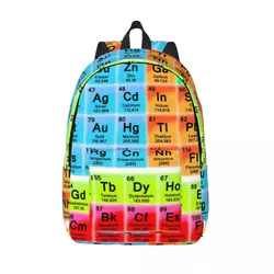 Periodic Table Elements Canvas Backpacks College School Students Bookbag Fits 15 Inch Laptop Science Chemistry Chemical Bags