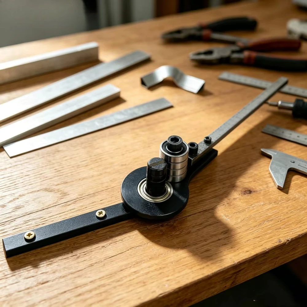 Manual Flat Iron Bender - 90° Right Angle Bending Tool 1-3MM for Copper Busbar Steel Plate Copper Sheet & Wire DIY Tool