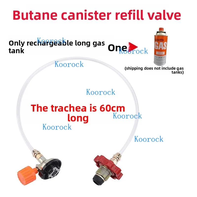 Gas Refill Adapter Valve for Butane Cartridge & High Altitude Canister, LPG Steel Cylinder Gas Tank Converter