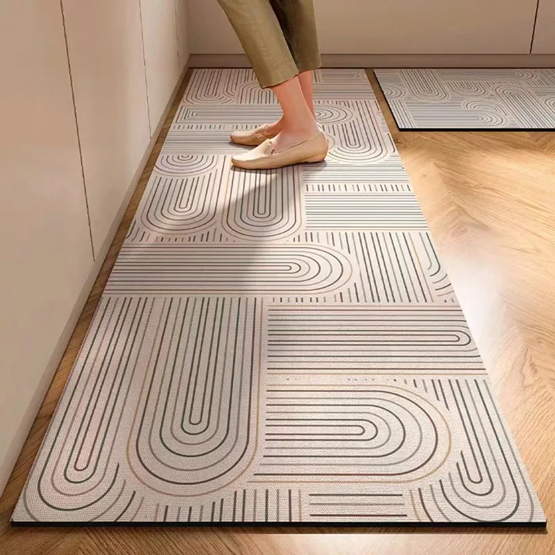 Carpet for Kitchen Waterproof Oil-proof Floor Mat Pvc Leather Foot Mats Long Strip Home Decoration Rug Alfombra De La Cocina