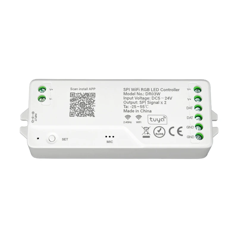 الكل في واحد LED تحكم DR03W واي فاي اليكسا جوجل المنزل تويا BT PWM SPI بكسل LED RGB قطاع ضوء WS2811 WS2812B SK6812 FCOB #5