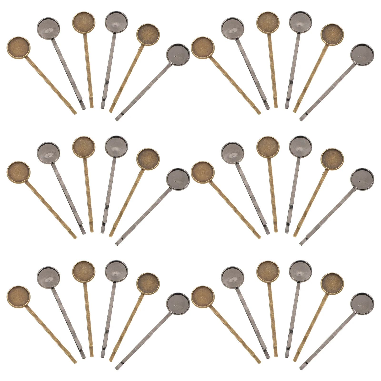 

40pcs Clip Bases 12Mm Blank Tray Metal Barrette Blanks For Diy Hair Accessories Thick Hair Claw Clip Cabochon Setting Jewelry