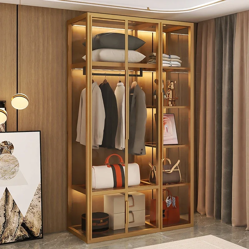 Home Bedroom Aluminum Alloy Storage Cabinet - alternate angle