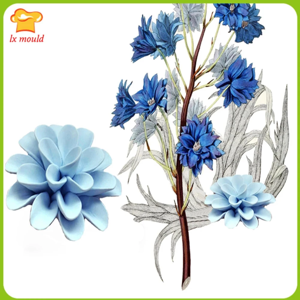 3D Cornflower Silicone Fondant Mold Cake Topper Chocolate Candy Baking Mould Handmade DIY Plaster Soap Wax Aromatherapy