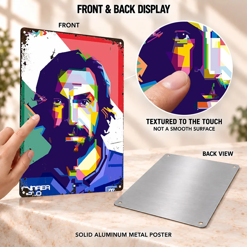 Andrea Pirlo Aluminum Posters Athletic Action Graphic Sports Lounge Wall Art Personalized Metal Sign Thoughtful Collector Gift
