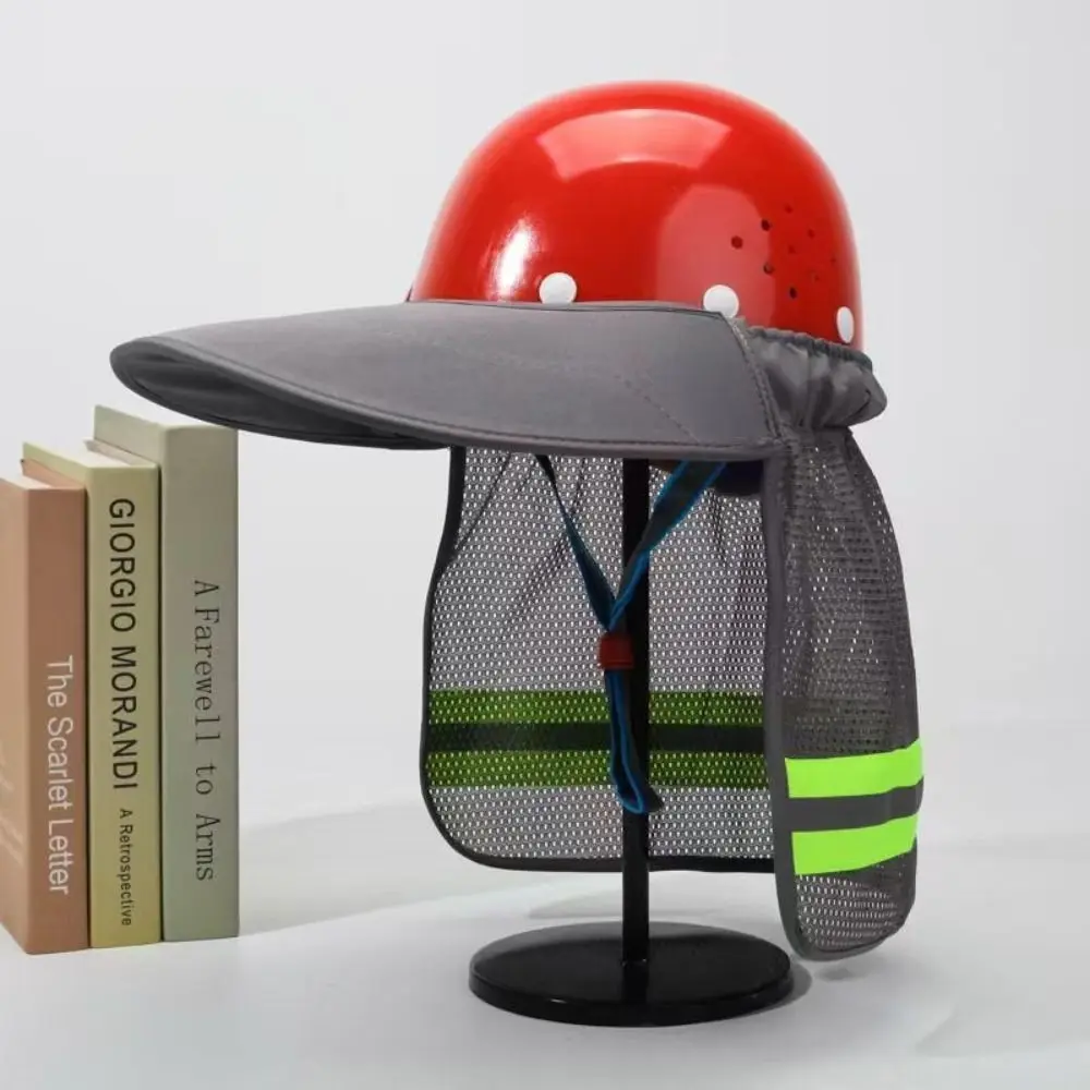 With Reflective Stripe Safety Hat Cap Visor Foldable Face and Neck Protection Safety Hard Hat Cover Breathable Neck Shield