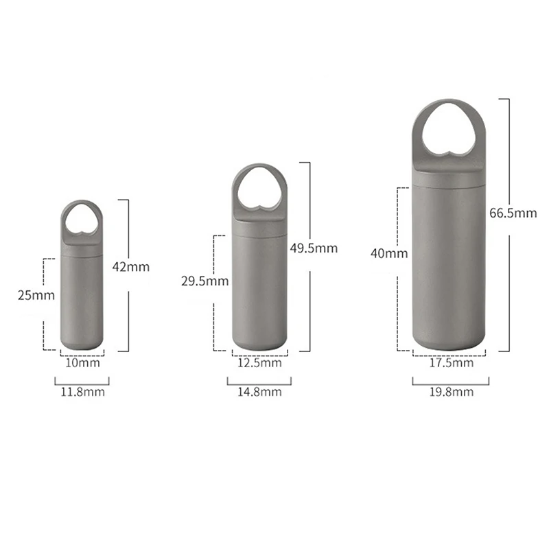 Mini sello impermeable de acero inoxidable 304, contenedor portátil para pastillas, lata sellada, llavero de botellas de almacenamiento