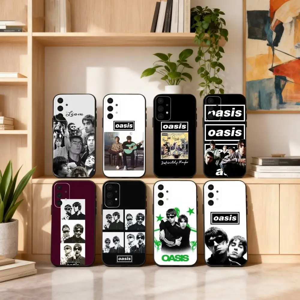 

O-Oasis Band Phone Case For Samsung S25,24,23,22,30,21,10,9,Ultra,Plus,Lite,FE,4,5 G Soft Black Case