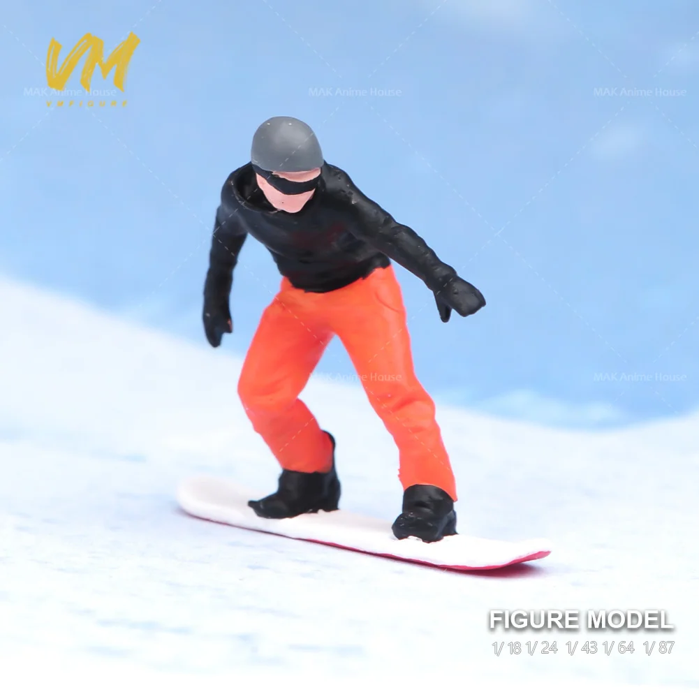 Miniature Figure 1/87 1/64 1/43 1/24 1/18Uomo Sci Skateboarding Sport Non Verniciato Modello Fotografia Creativa Scena Bambole Giocattoli