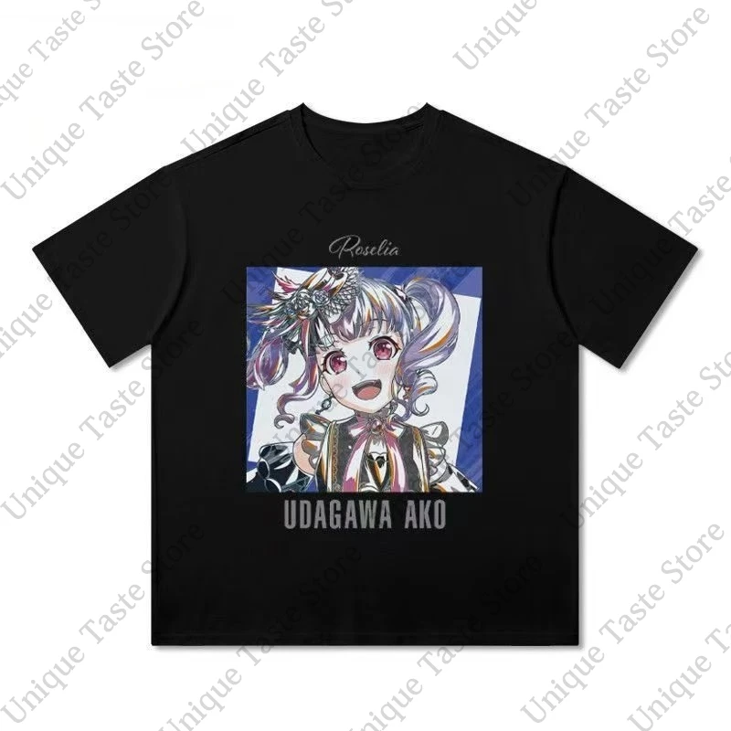 Anime BanG Dream Roselia T Shirt Yukina Minato Rinko Shirokane Cartoon Cute Print T-shirt Men Women Cotton Short Sleeve Tee Tops