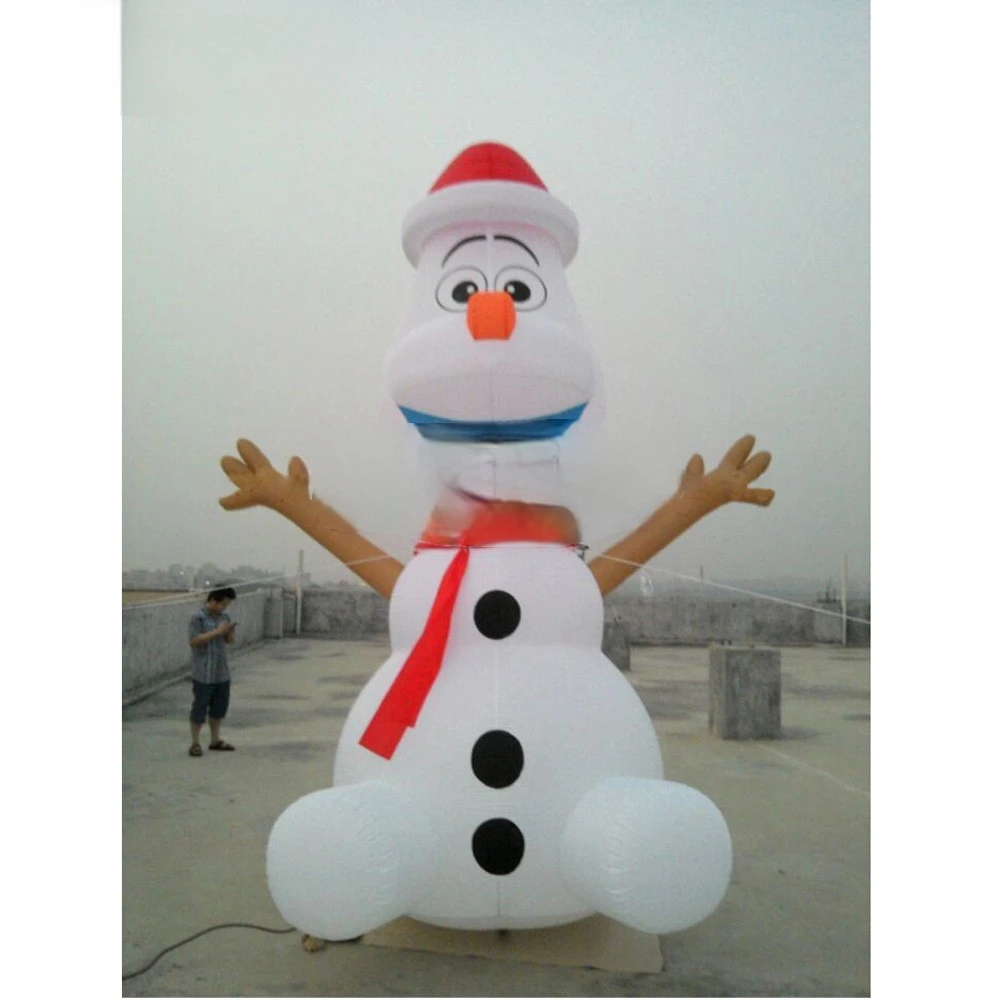 Inflatable Snowman 20ft Giant  / Frozen Olaf for Backyard Holiday Christmas Decorations New Year's Holiday Blow Molding