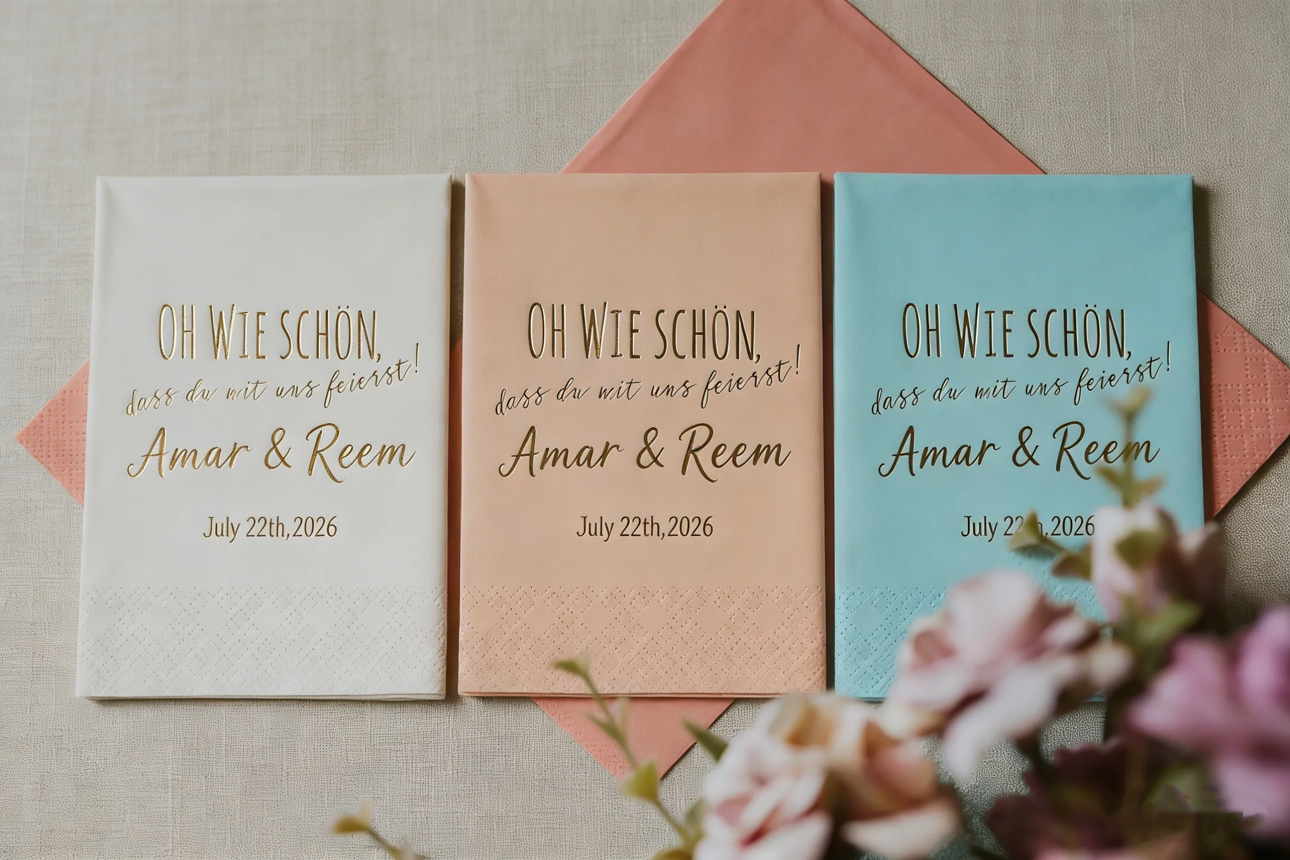 

25-100 шт. персонализированных печатных салфеток для свадьбы и обеда