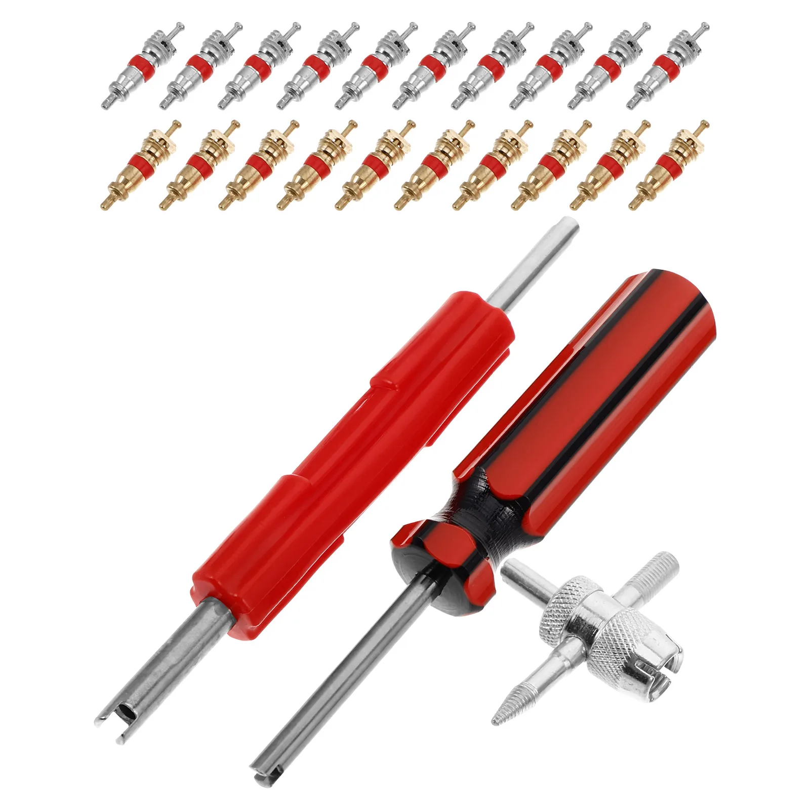 

1 set Valve Core Wrench Tire Repair Tool Red Handle Durable Design Single Head Stem Installer Car Truck Motorcycle ATVs Trailer