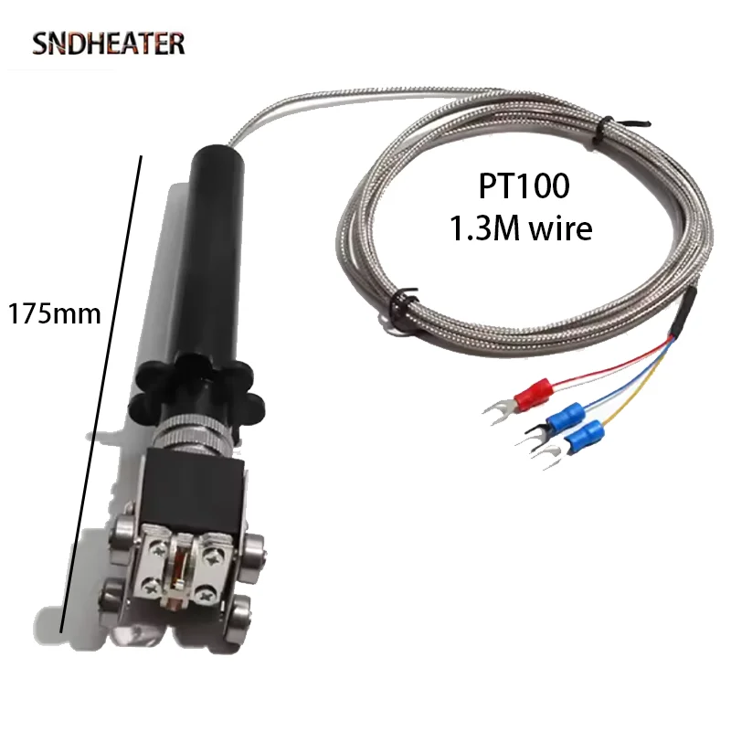 SNDHEATER PT100 4 роликовых колеса, термопара, зонд, форма ручки, скользящий датчик температуры, провод 175 мм, 1,3 м, 3 U-образный разъем