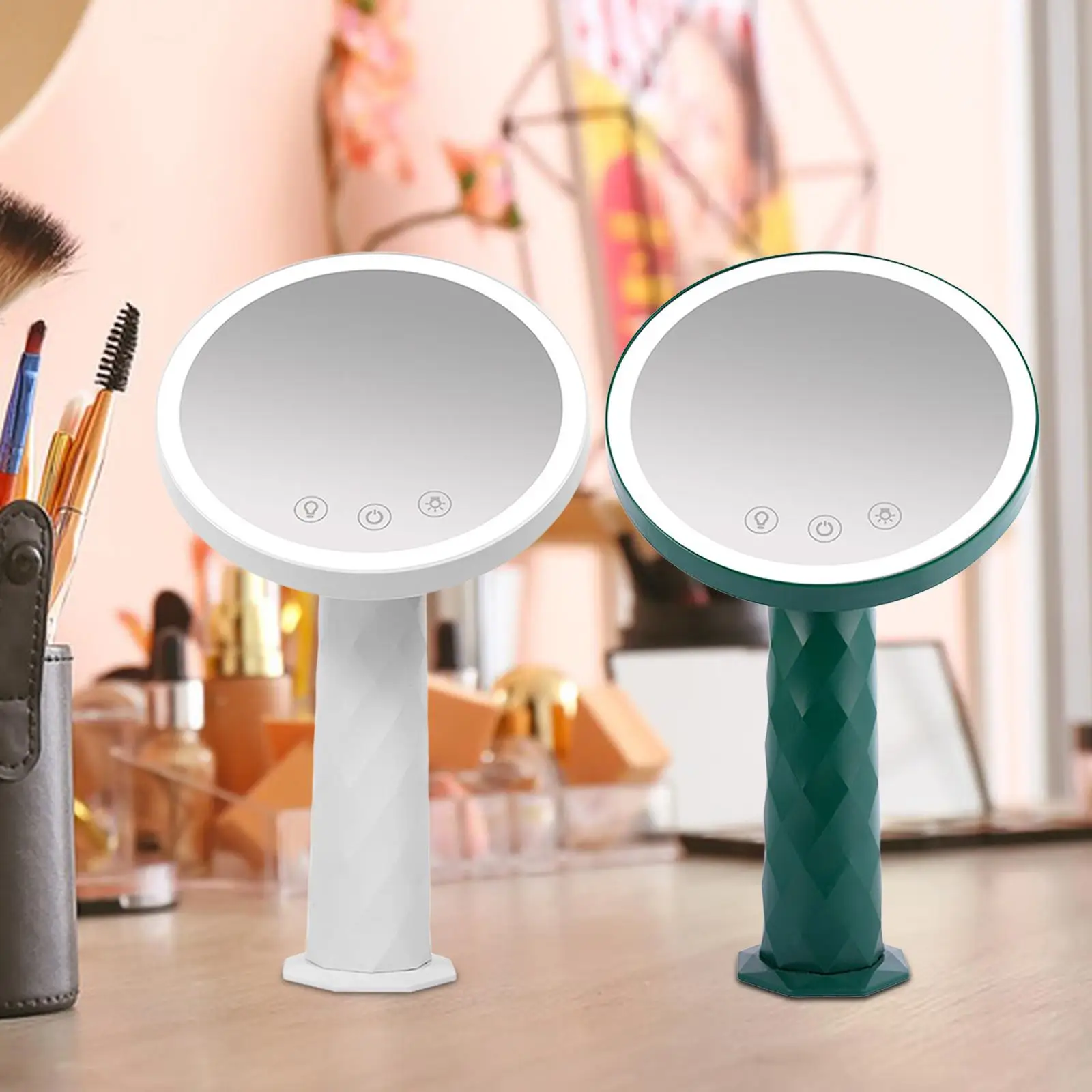 LEDライト付き照明付きビューティーミラー 明るさ調整可能 ポータブル トラベル