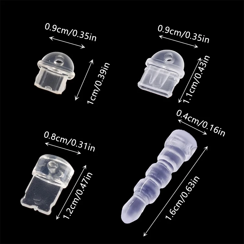 5PCS DIY Anti Dust Plug Transparent Charge Port Dust Plug Stopper Protection Cap Mobile Phone Pendant