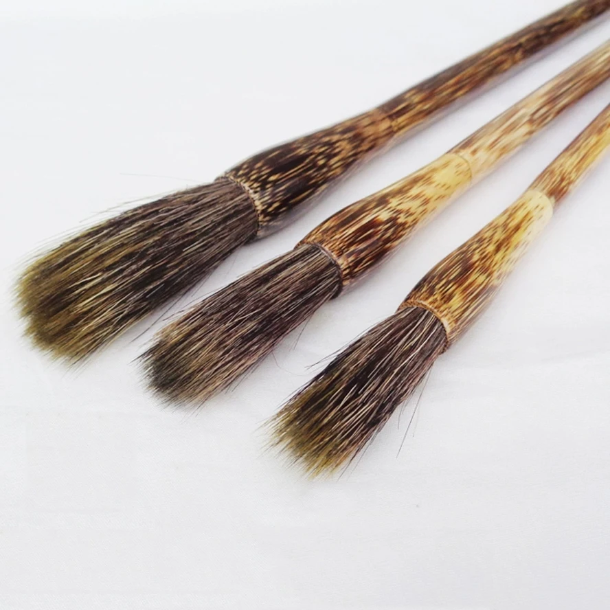 Professional Chinese Brush Set for Landscape Painting, Stone Badger & Boar Bristle Blend, Lian Brush for Cun Fa & Landscapes