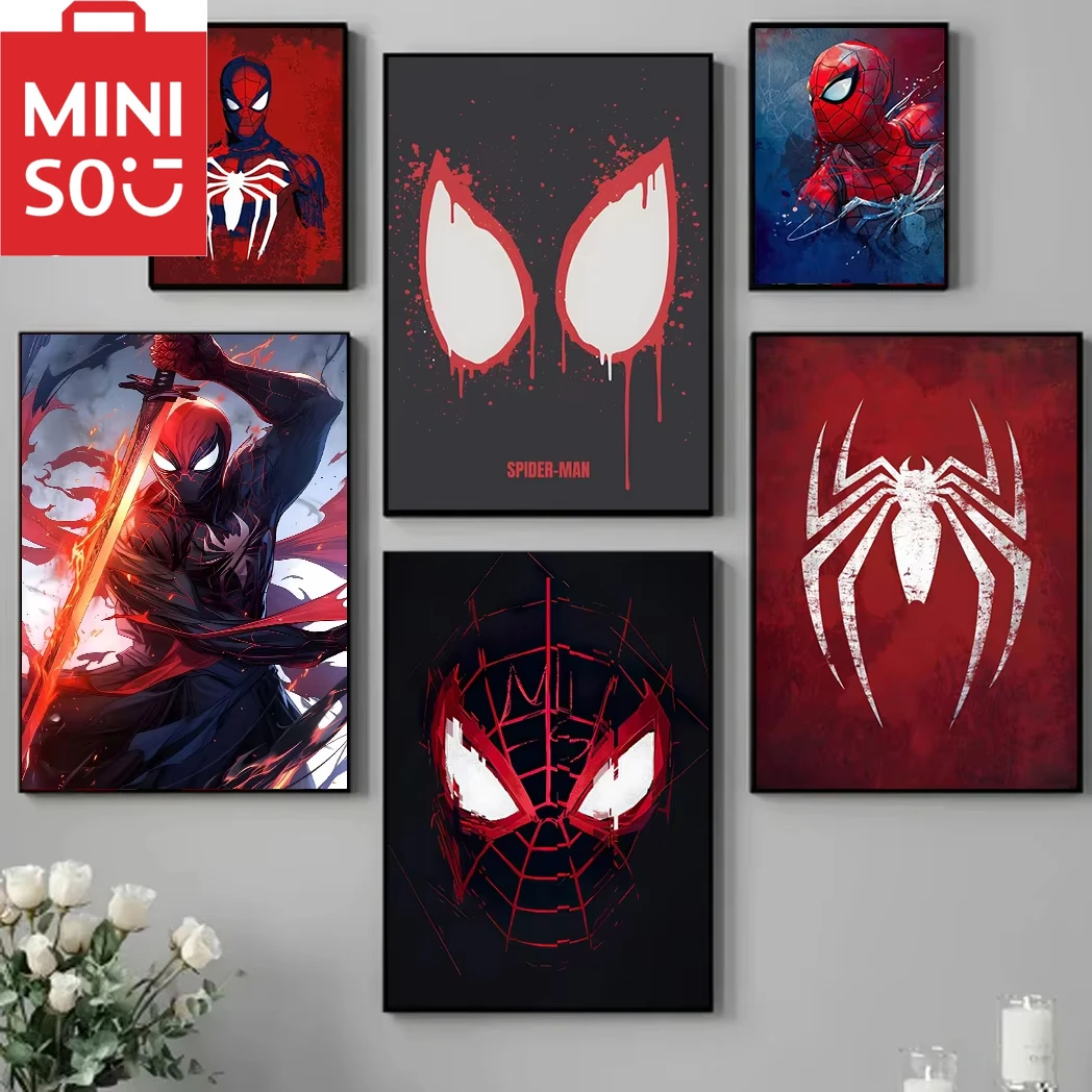 MINISO Marvel dibujos animados superhéroe Spider-Man 5D Kit de pintura de diamante DIY artesanía arte completo redondo/cuadrado taladro Roma decoración regalo