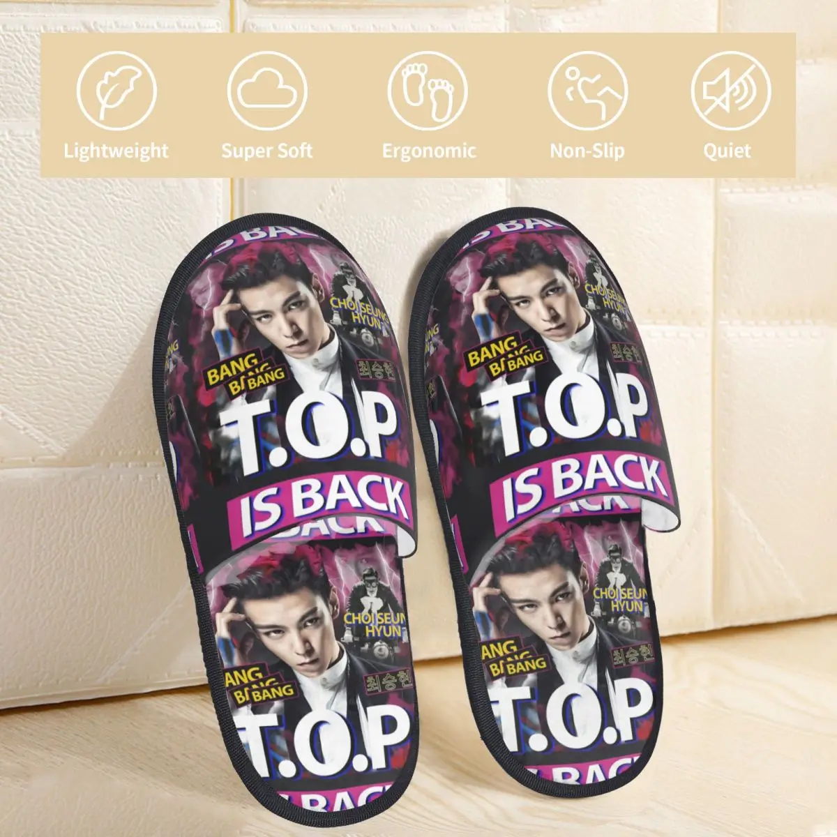 تشوي سيونغ هيون T.O.P الأسطوري العودة الشتاء شبشب منزل غرفة المعيشة مريحة المنزلية نِعال من الفراء الشرائح عدم الانزلاق