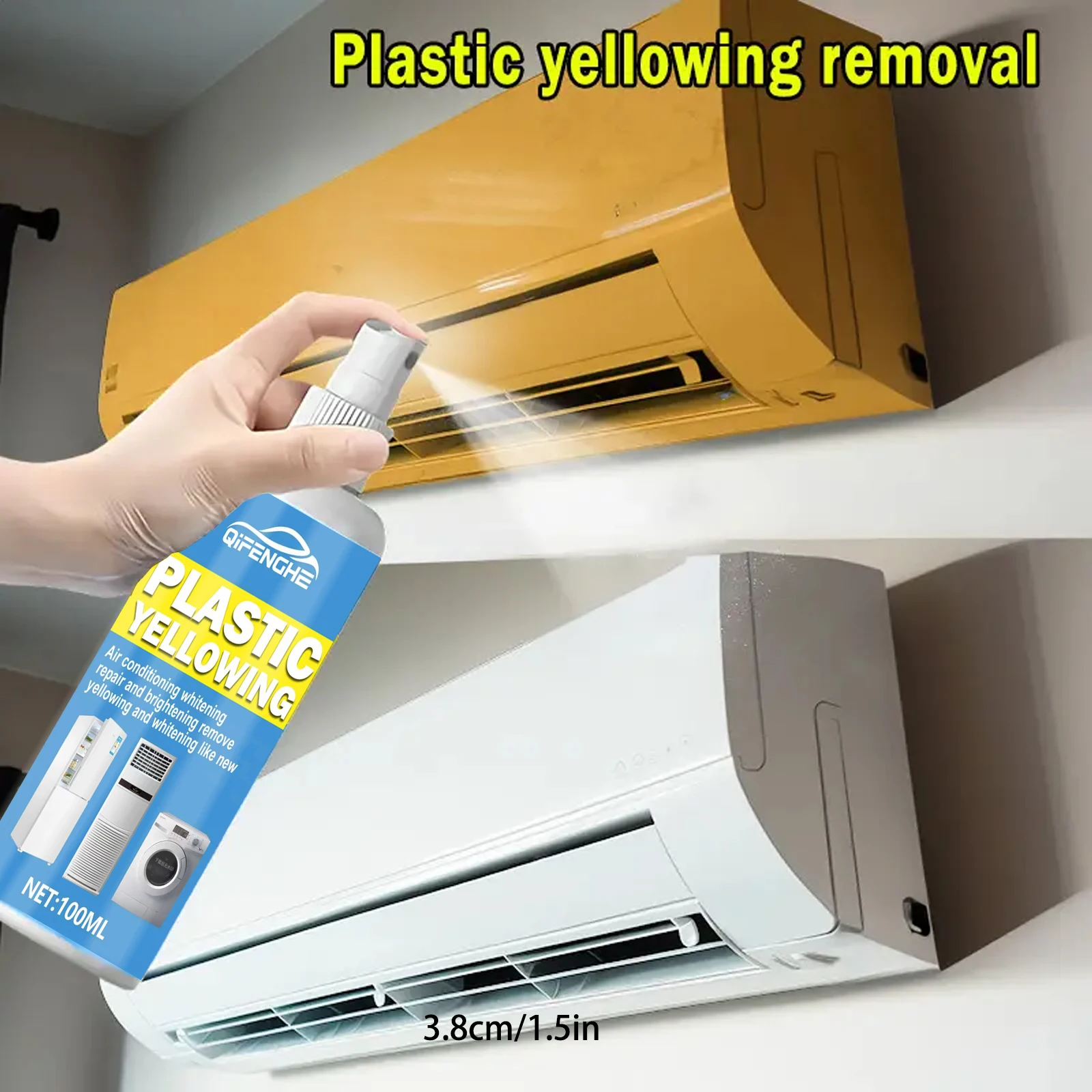 

Multi-Purpose Plastic Whitener & Oxidation Remover - Fast-Acting Formula to Remove Yellowing, Renew & Protect AC Panels, Applian