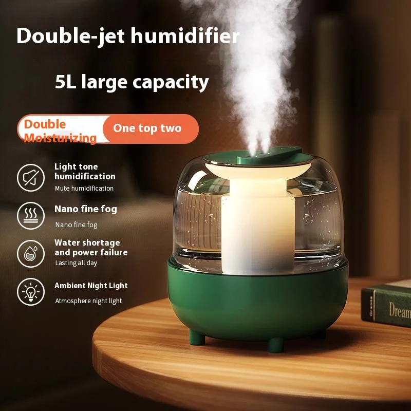 2.5L 4L Quiet Large Capacity Spray Humidifier Dual Nozzle Portable Mini Spray Humidifier Essential Oil Diffuser Air Humifier New