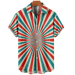 Camisa informal hawaiana para hombre, camisa de manga corta para playa, camisa con estampado de instrumentos musicales en 3D, solapa, un solo botón, nuevo verano 2022