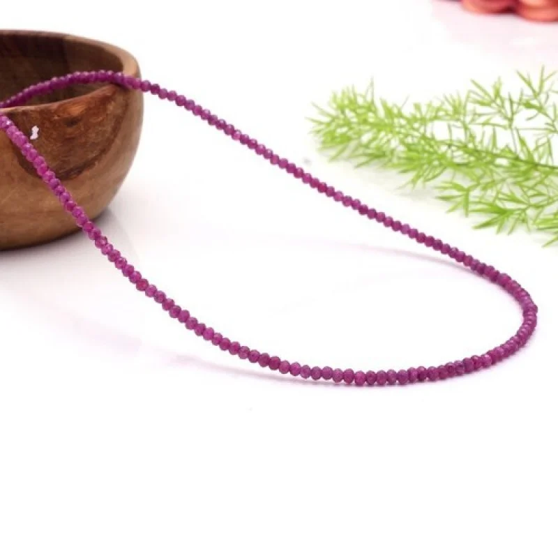 

A++ Natural Pink Tourmaline Faceted Round Gemstone Beaded Women Necklaces 18''