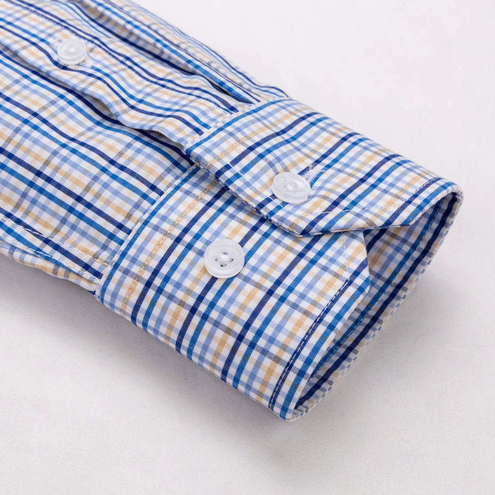 Camisa de vestir de manga larga sin arrugas de algodón 100% de lujo para hombre informal de negocios con diseños a cuadros y rayas corte Regular