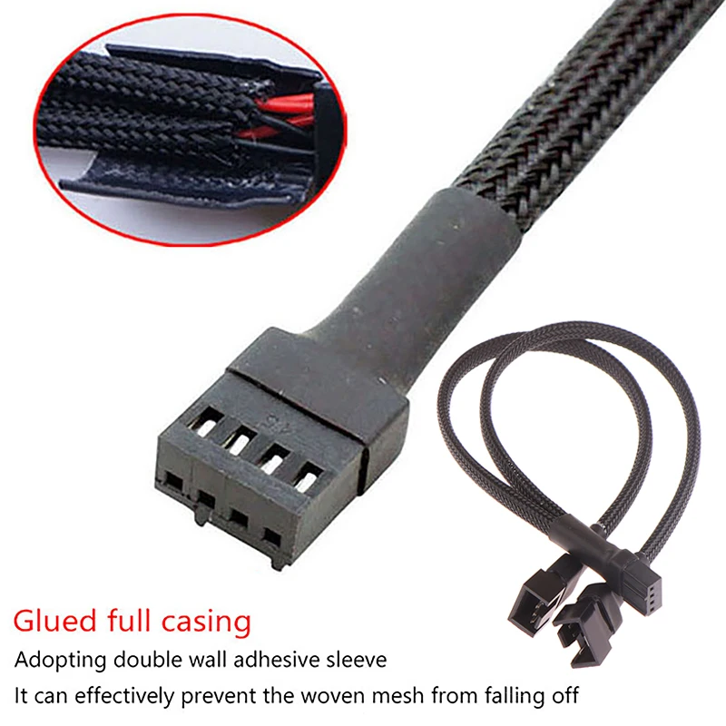 PWM Fan Splitter 4pin Adapter Cable 1 To 1 2 3 4 Computer CPU Fan Splitter PC Fan Extension Power Cable Fan Cooling Y Splitter