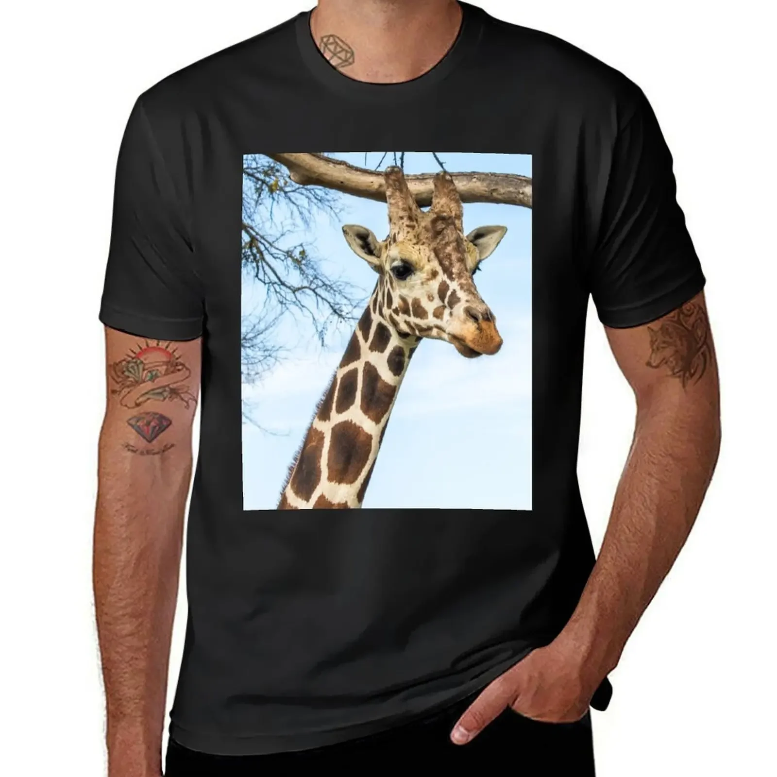 

Giraffe T-Shirt cotton graphic tees designer shirts oversized mens clothing