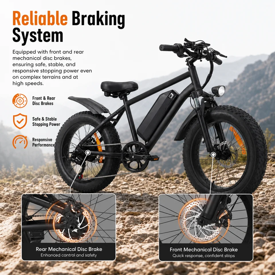 20 Inch Fat Tire Electric Bike 48V 15Ah Removable Battery Dual Suspension LCD 40-60 Miles Commuter Ebike for Adults image 8