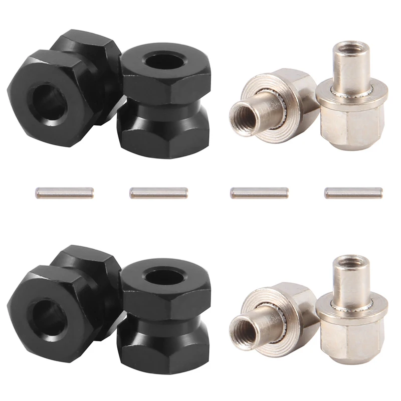 4Pcs Aluminum 12Mm Hex Wheel Hub Drive Adaptor Extension Combiner Coupler For 1/10 RC Car Crawler SCX10 D90