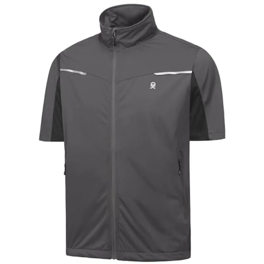 

Little Donkey Andy Men's Lightweight Softshell Vests Short Sleeve Jackets for Golfing Hiking Running