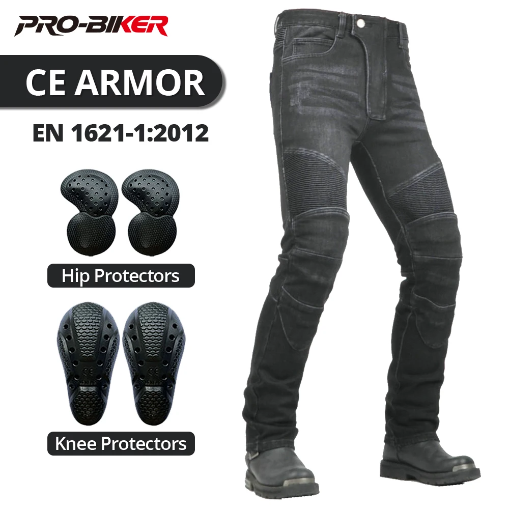 

Four Seasons Motorcycle Pants Wear-Resistant Anti-fall Motorbike Riding Jeans Windproof Motocross Pants With CE Protective Pads