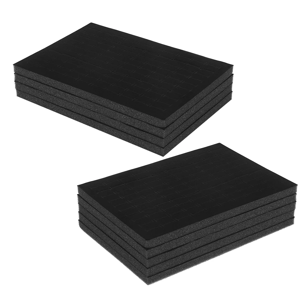 

9pcs Ring Tray Inserts Jewelry Box Liner Cotton Padding Stackable Organizer For Earrings Necklaces Brooches Storage