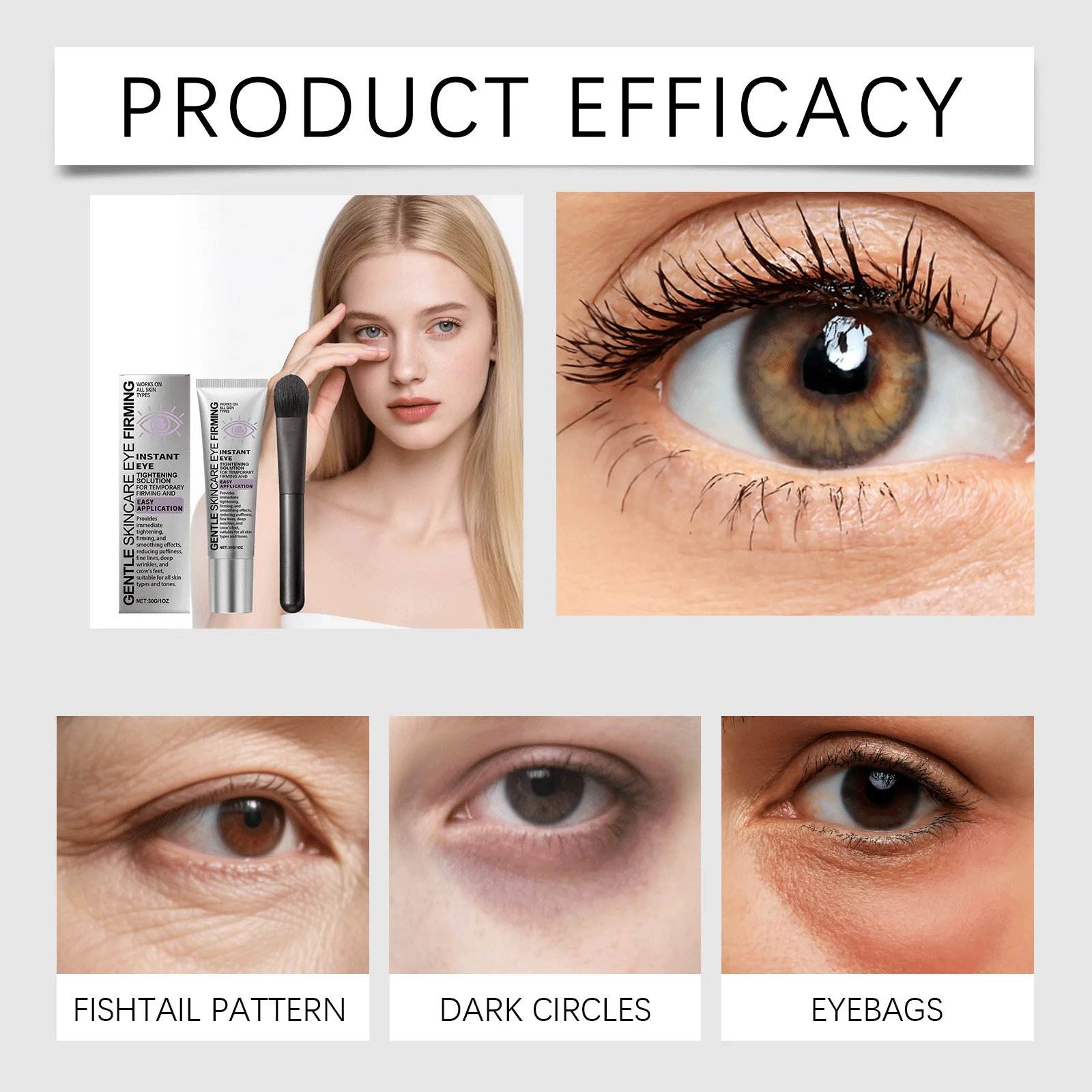 

Hyaluronic Acid Firming Eye Cream Reduce Fine Lines Fade Dark Circles Moisturizing Lift Eyes Area Sagging Eye Tightener Creams