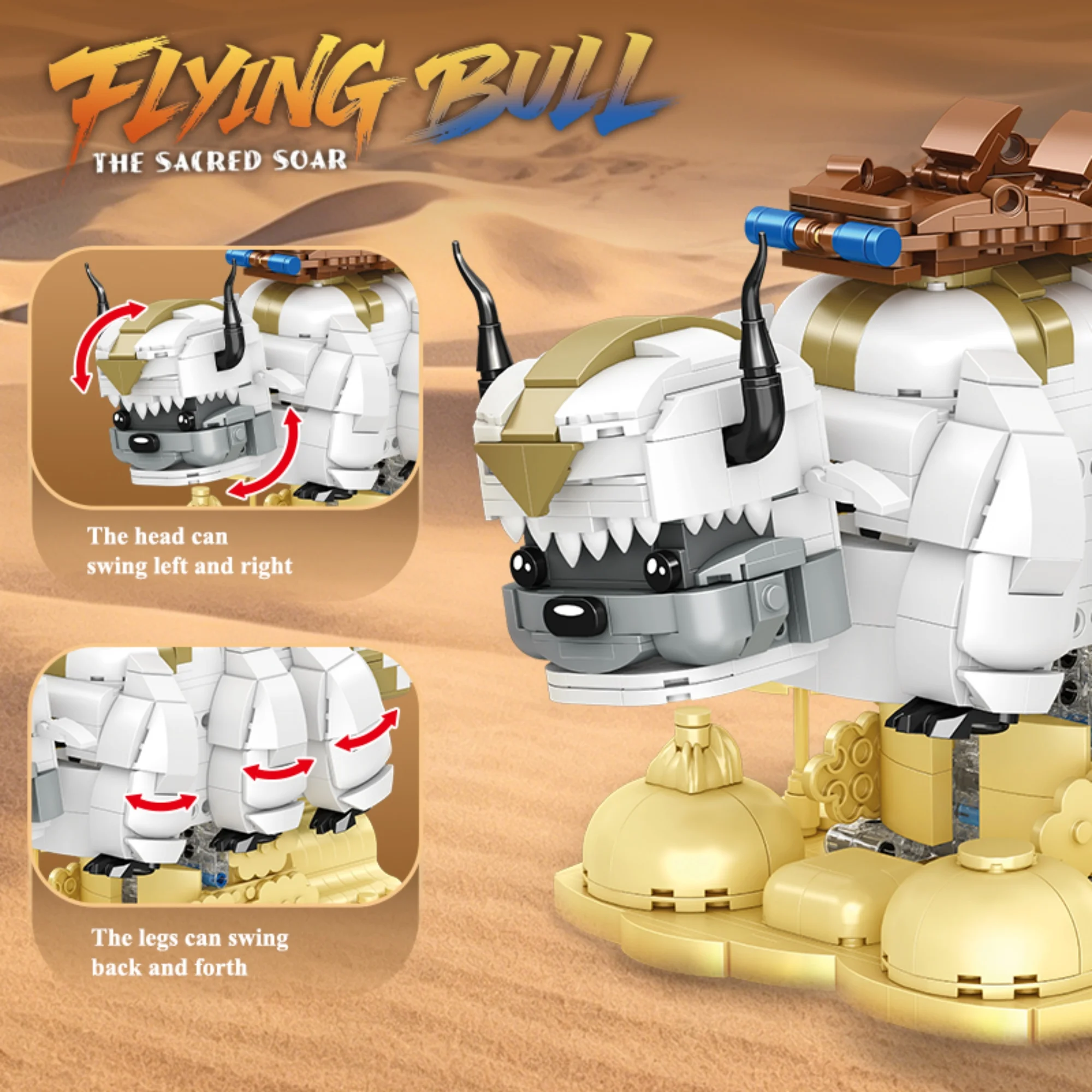 

141Pcs Flying Bull Building Blocks Set MOC Creative Animal Model Bricks Puzzle Desktop Ornament DIY Assembly Toy For Adult Gifts