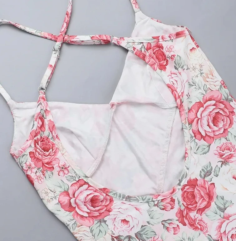 Abito da donna con stampa floreale Cami Abito elegante senza maniche con orlo diviso Abbigliamento da donna