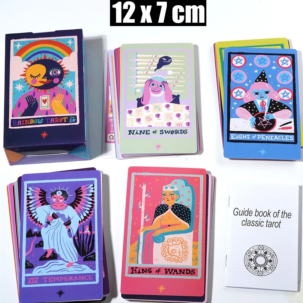 The Rainbow Tarot by Sonialazo 78 Cards Deck 12x7cm Size Fortune Telling Game Divination Tools