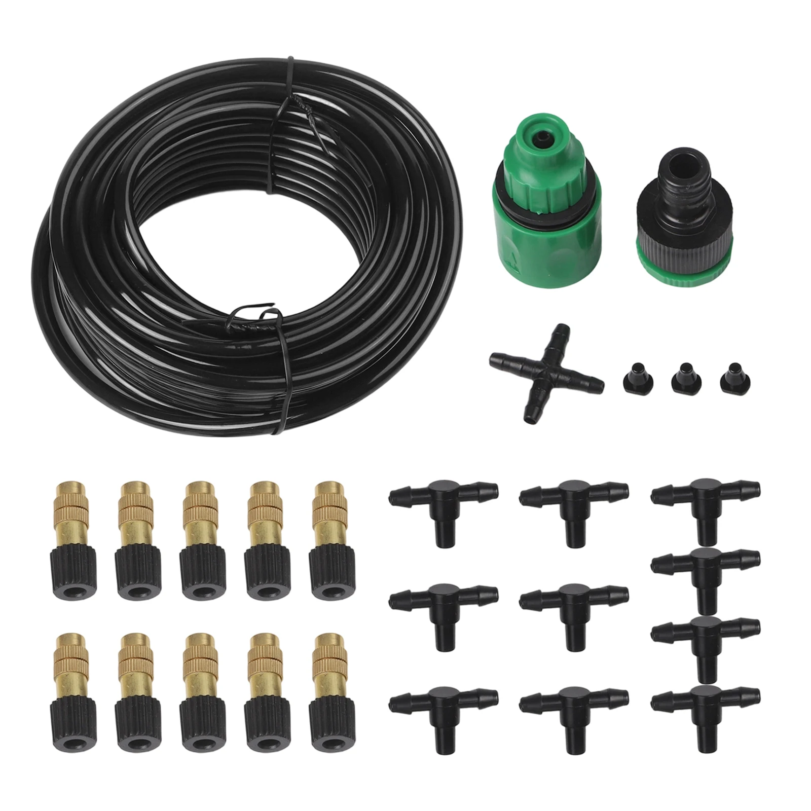 Brass Nozzle Drip Irrigation Kit Supporting Adjustable Spray Angles and Intensity for Multi-Zone Garden Water Management