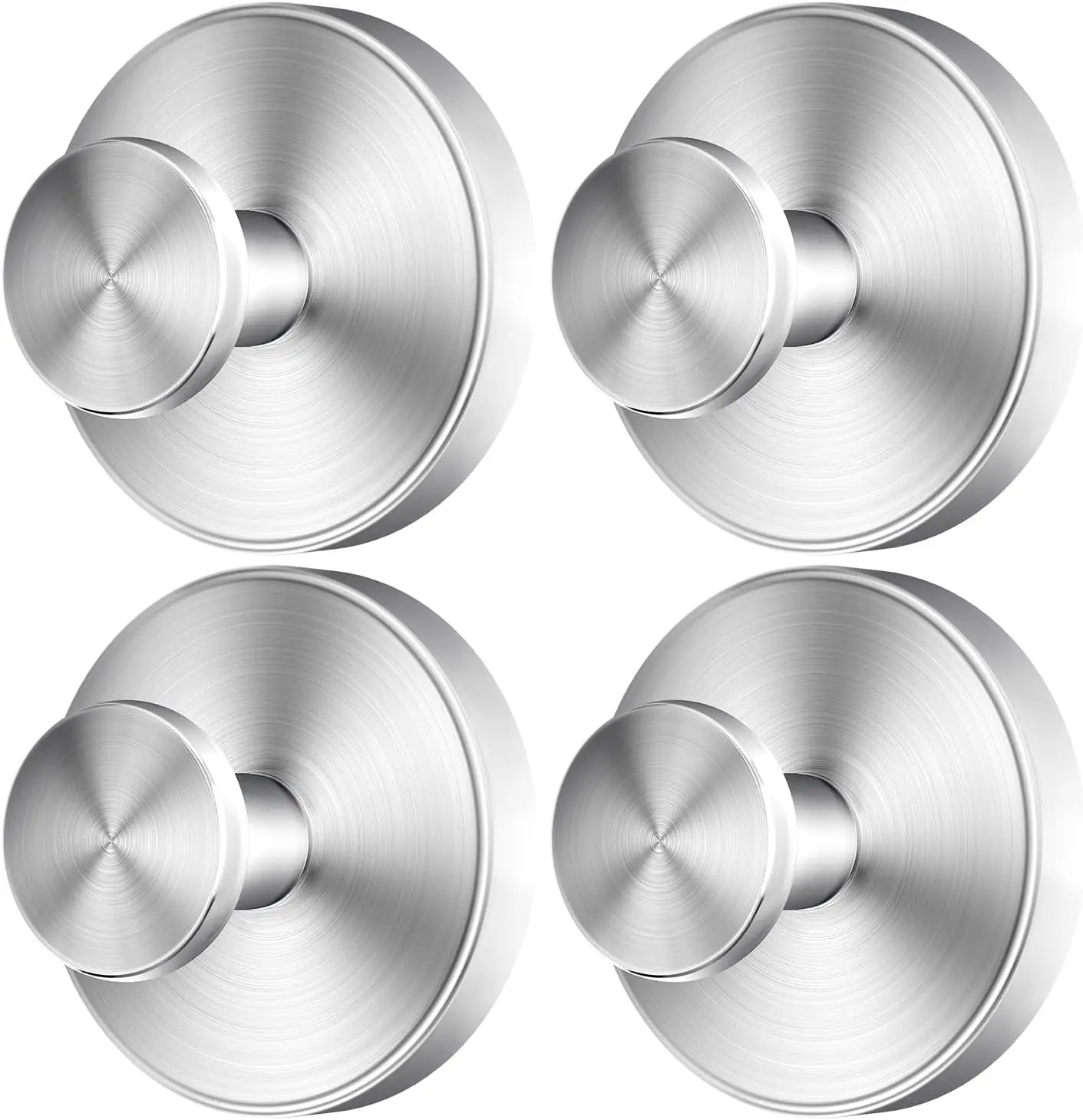 

Усовершенствованные крючки на присосках без сверления 2026 года – из нержавеющей стали, матовое серебро (4 шт.) для душа, зеркала, стекла и использования в ванной комнате