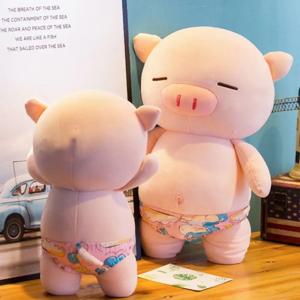 กางเกงว่ายน้ํา Rogue Pig Plush ตุ๊กตาสีชมพูซอฟต์แวร์ Beach Pig Plush ของเล่นน่ารัก Kawaii Pig Piggy ตุ๊กตาของเล่นงานแต่งงานหุ่น