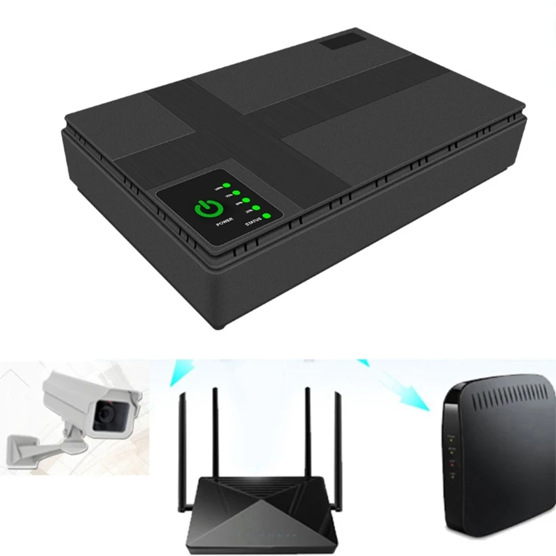 UPS Bateria zapasowa 10400mAh Mini UPS Kamera bezpieczeństwa Wi-Fi Router Głośnik LED Listwa świetlna Zapasowa bateria Ochrona przeciwprzepięciowa